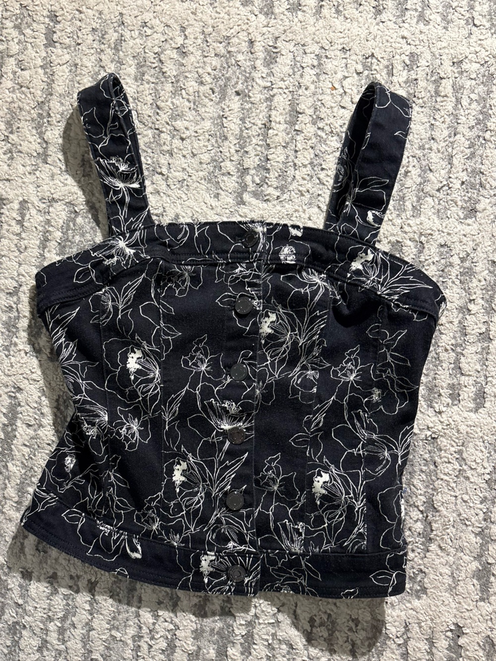 White House black market floral corset top button front size 4